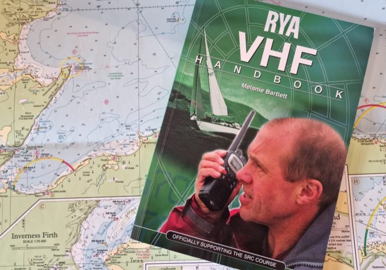 RYA VHF Handbook on a nautical chart
